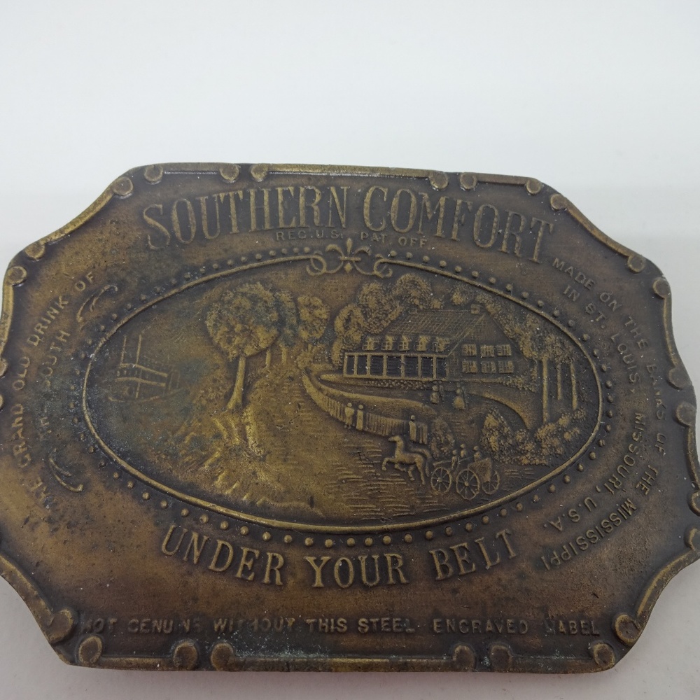 Southern Comfort Brass Belt Buckle